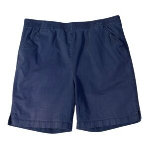 Traditions Women’s Navy Cotton Pull On Shorts Size 14 Long 7.5” Elastic Waist